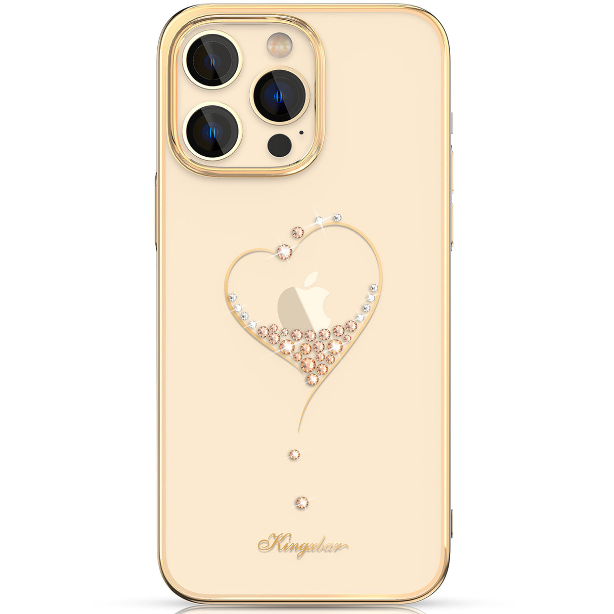 Capa de silicone com cristais Swarovski da série Kingxbar Wish para iPhone 14 Plus - dourada