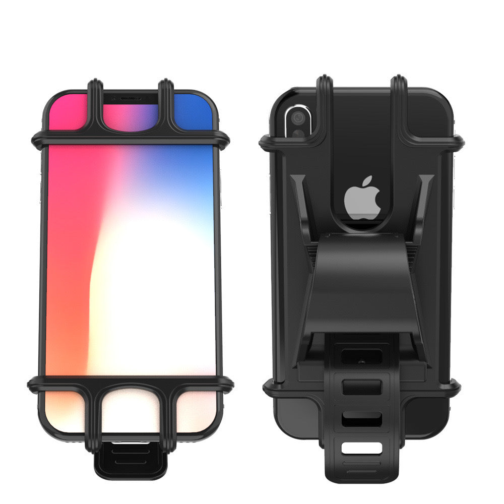 Suporte de silicone para telefone de bicicleta - preto