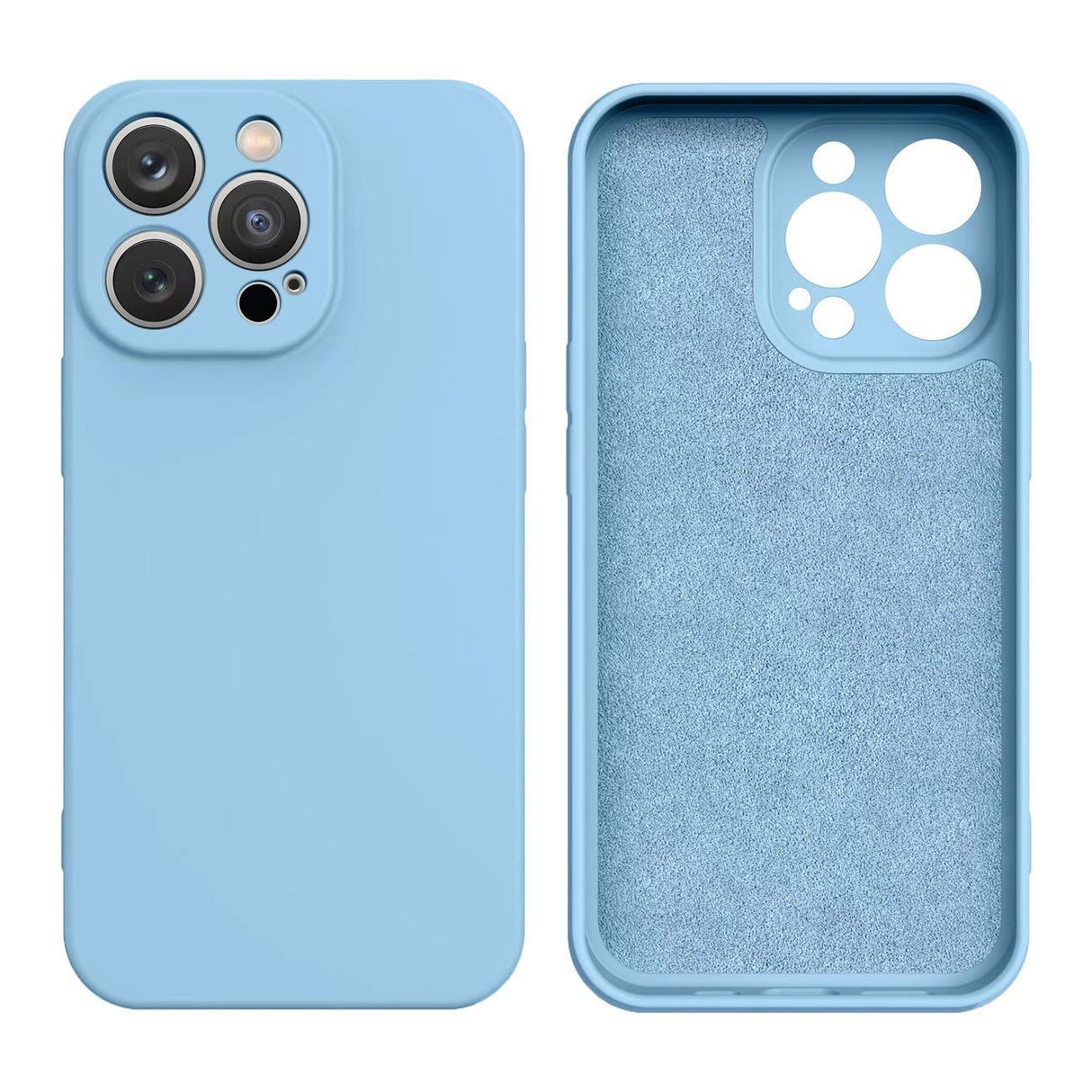 Capa de silicone etui para Samsung Galaxy A34 5G, capa de silicone azul claro.