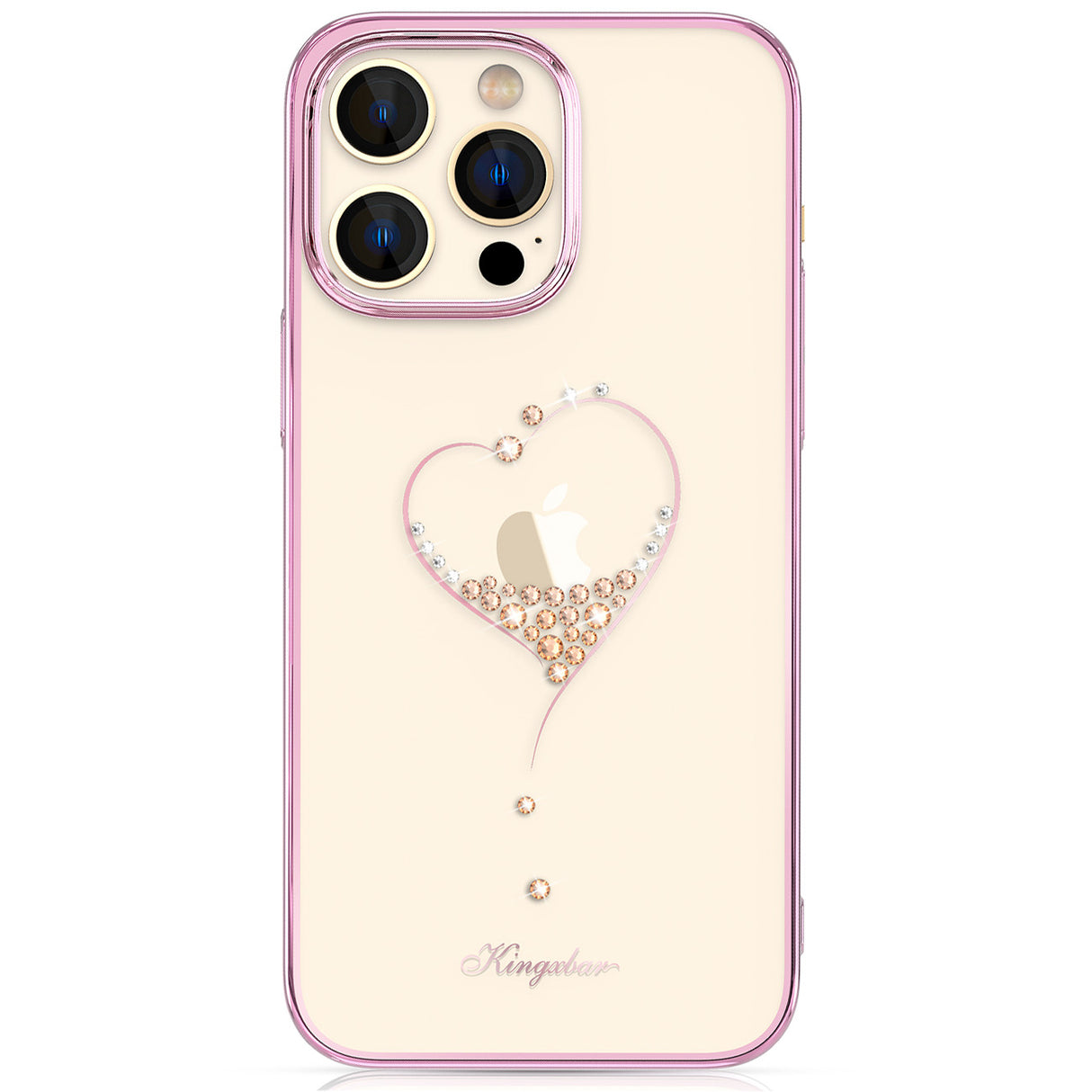 Capa de silicone com cristais Swarovski da série Kingxbar Wish para iPhone 14 - rosa