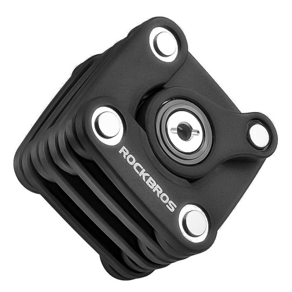 Fechadura dobrável para bicicleta Rockbros WD795 com chave - preta
