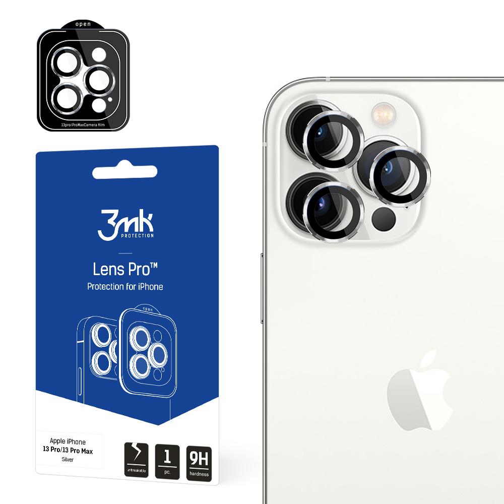 Proteção de lente 3mk Lens Protection Pro para iPhone 13 Pro / iPhone 13 Pro Max - prateada