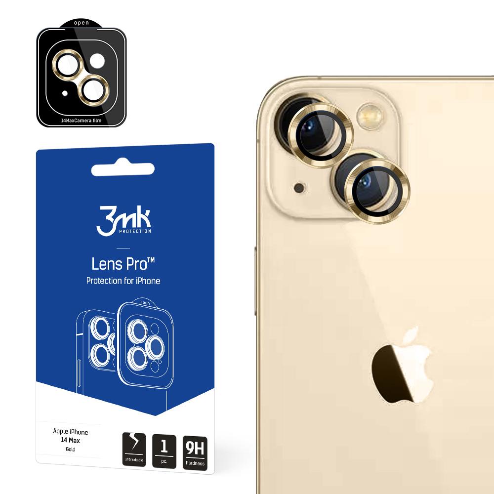 Proteção de lente 3mk Lens Protection Pro para iPhone 14 Plus - dourada