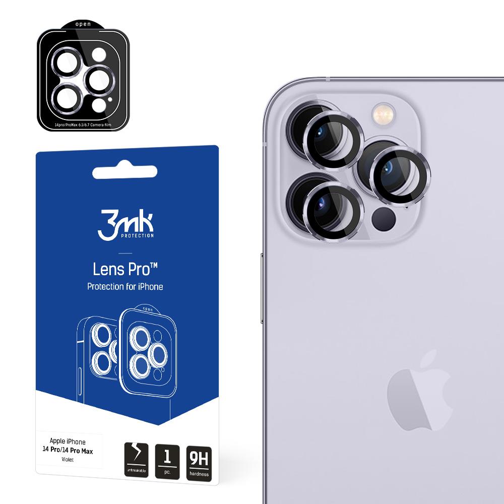 Protetor de lente 3mk Lens Protection Pro para iPhone 14 Pro / iPhone 14 Pro Max - roxo