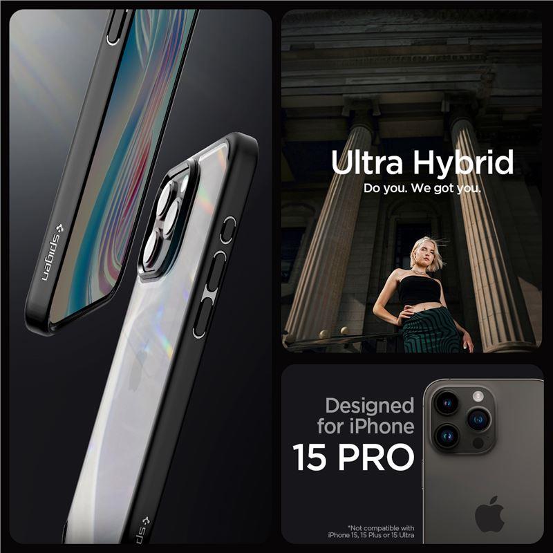 Capa Spigen Crystal Hybrid para iPhone 15 Pro - preta