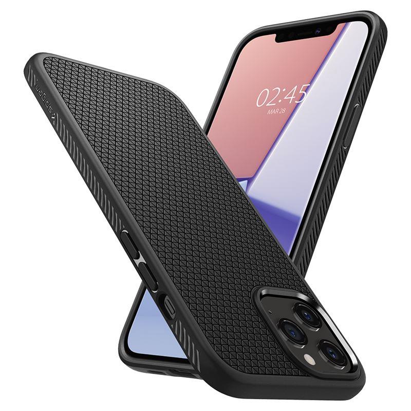 Estojo Spigen Rugged Armor para iPhone 12 / iPhone 12 Pro - preto fosco