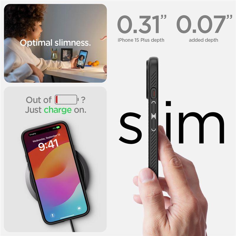 Capa Spigen Liquid Air para iPhone 15 Plus - preto fosco
