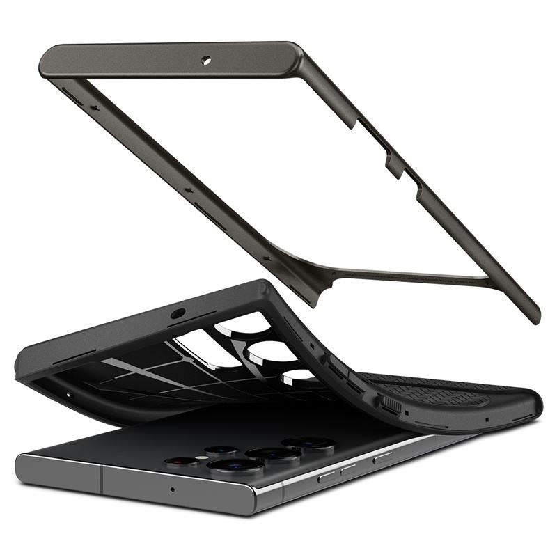 Capa Spigen Neo Hybrid para Samsung Galaxy S23 Ultra - cinza metálico