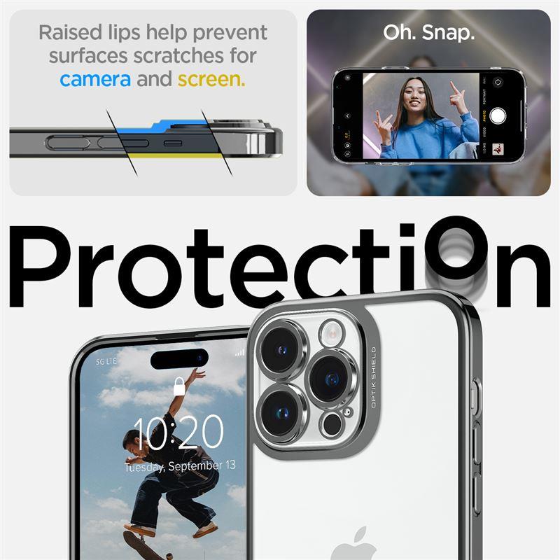 Capa Spigen Optik Crystal para iPhone 14 Pro - transparente-cinza