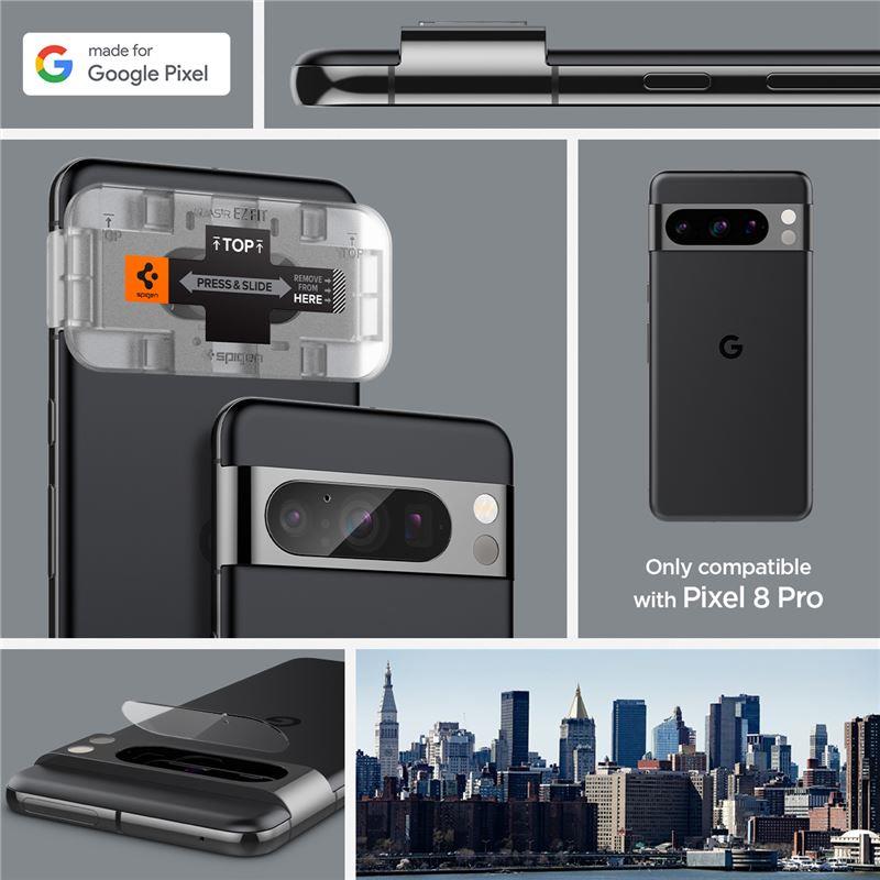 Protetor de Câmera Spigen Optik.tR EZ Fit para Google Pixel 8 Pro - Transparente, 2 unidades.