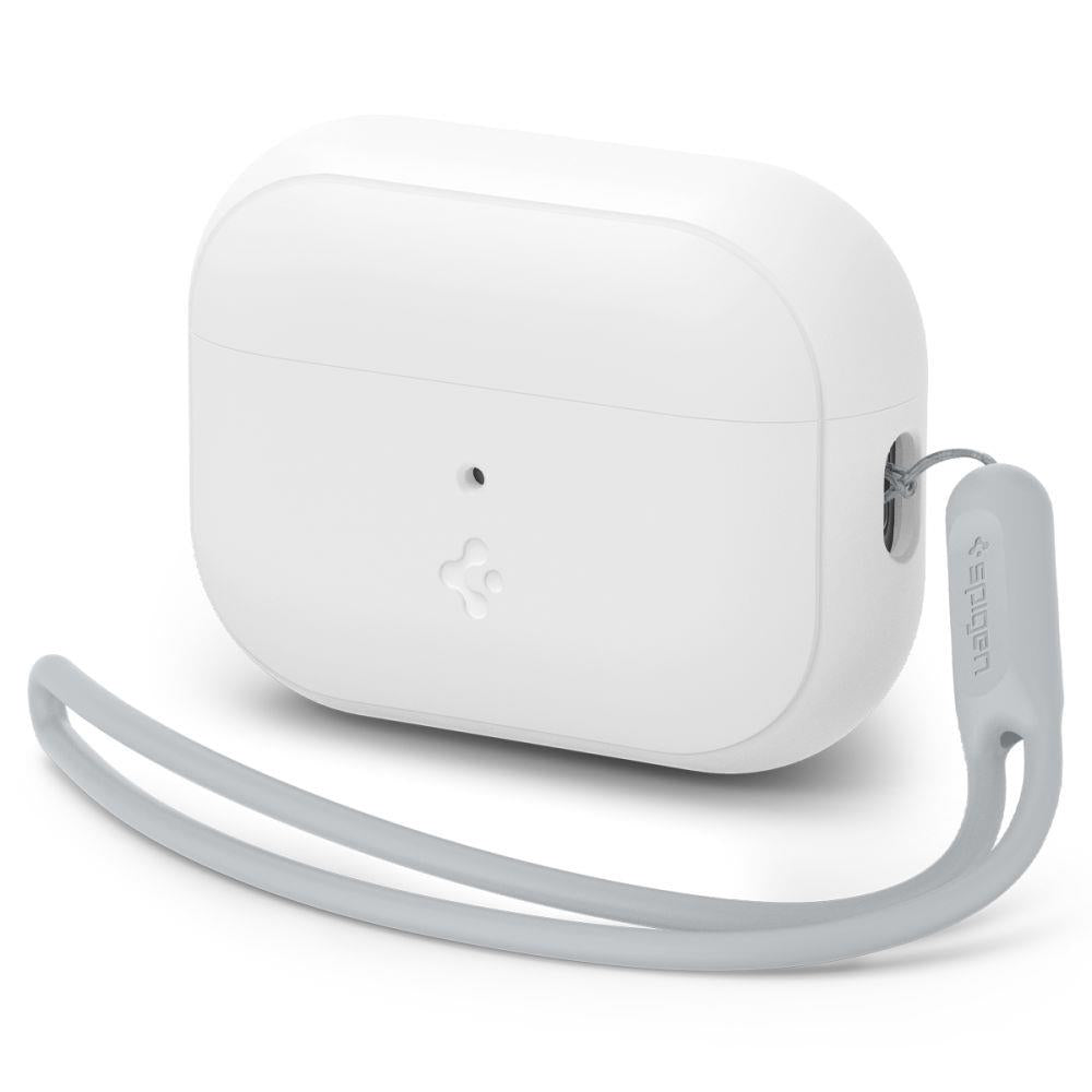 Capa Spigen Silicone Fit com Alça para Apple AirPods Pro 1 / 2 - branco-cinza
