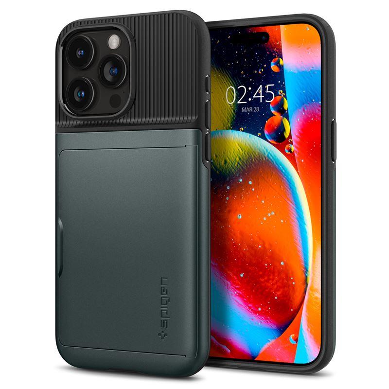 Capa Spigen Slim Armor CS para iPhone 15 Pro Max - verde escuro