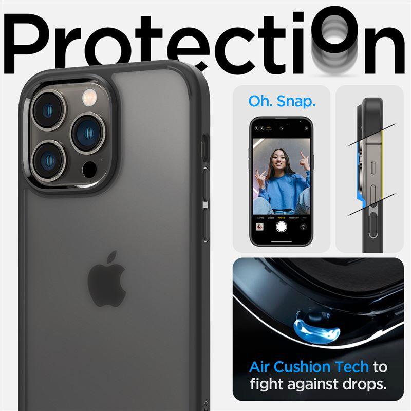 Capa Spigen Ultra Hybrid para iPhone 14 Pro - fosca preta