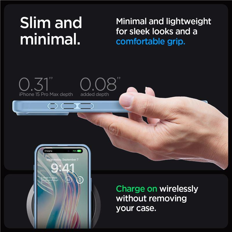 Capa Spigen Ultra Hybrid para iPhone 15 Pro Max - azul claro