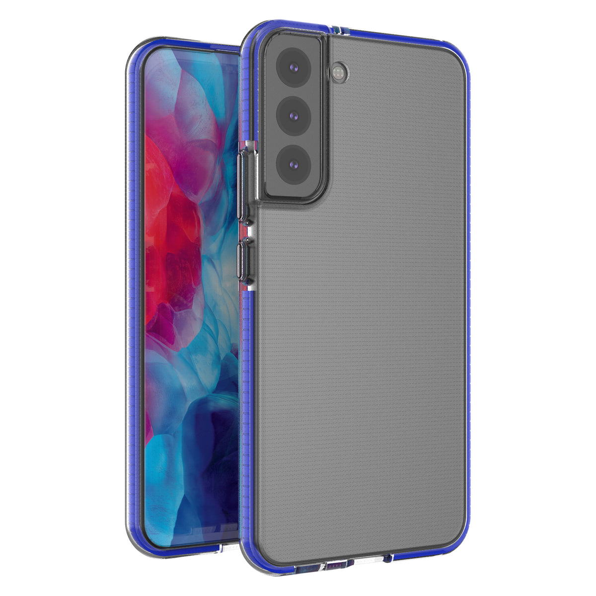 Capa Spring Case de gel com moldura colorida para Samsung Galaxy S22+ (S22 Plus) na cor azul-marinho.