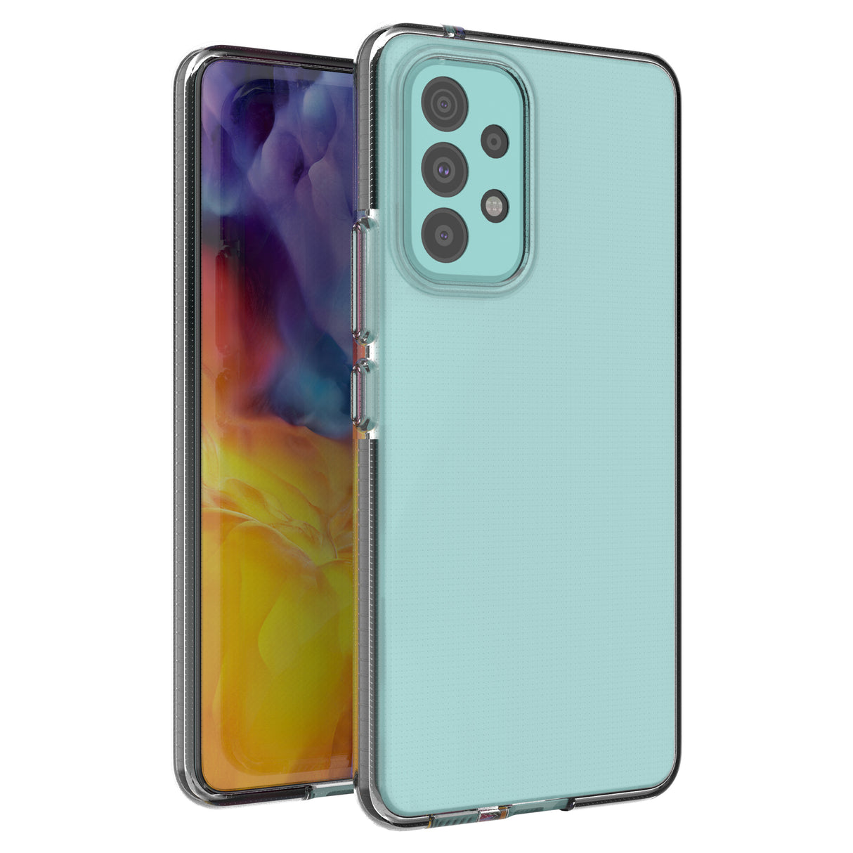 Capa Spring Case de gel com moldura colorida para Samsung Galaxy A53 5G preta.