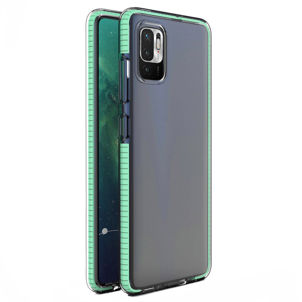 Capa Spring Case em gel com moldura colorida para Xiaomi Redmi Note 10 5G / Poco M3 Pro na cor menta