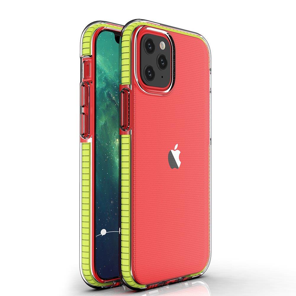 Capa Spring Case de gel com moldura colorida para iPhone 13 Pro amarelo.