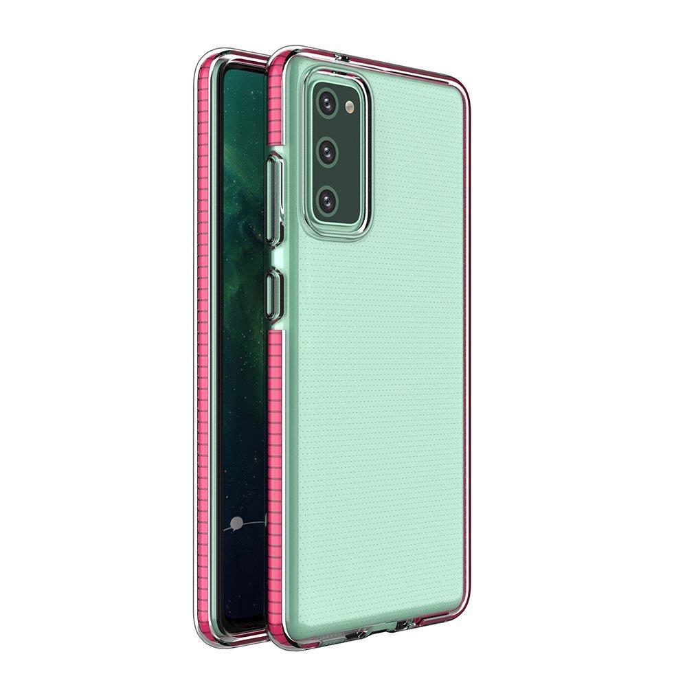 Capa de mola, estojo de gel com moldura colorida para Samsung Galaxy A12 / Galaxy M12 preto