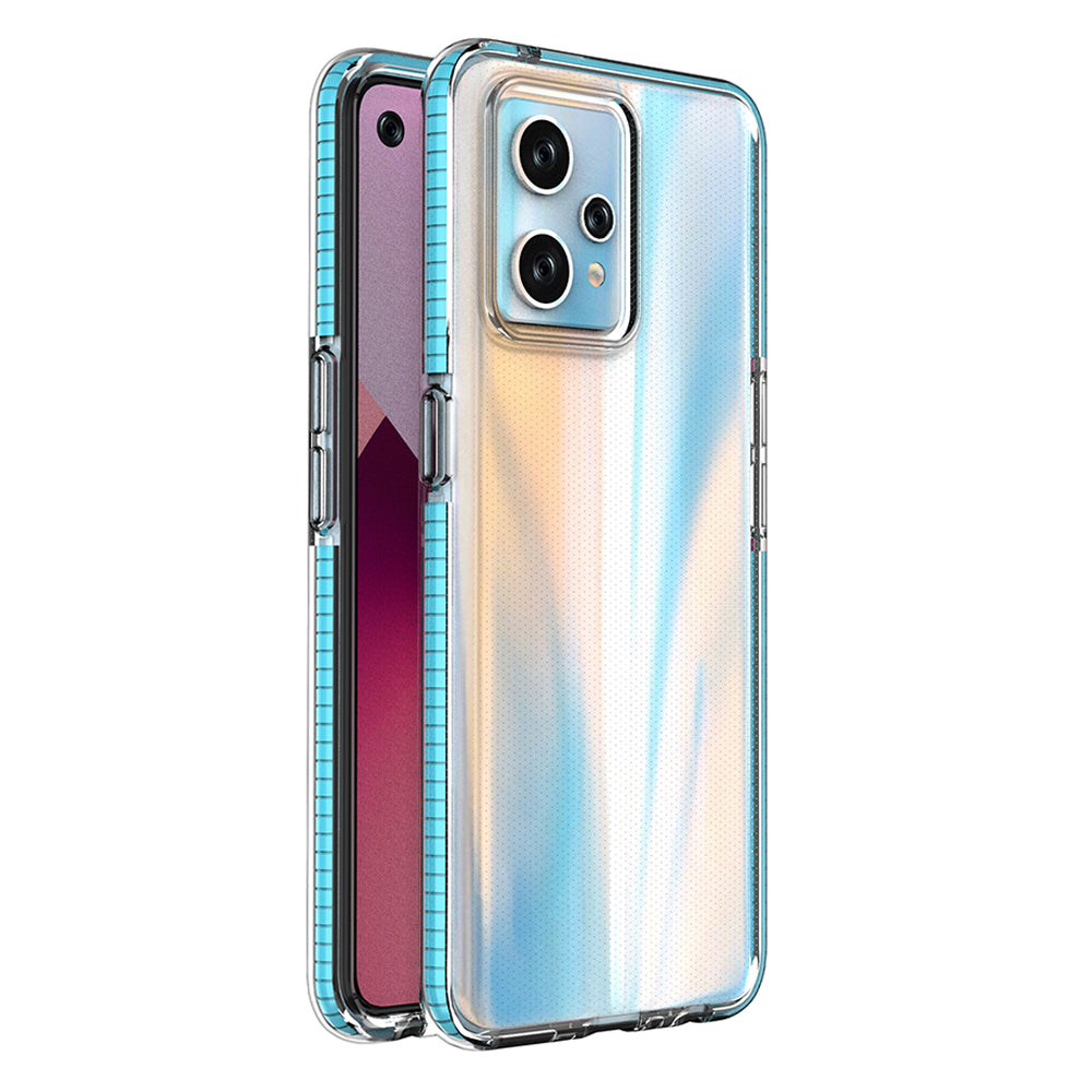 Capa Spring Case para Realme 9 Pro+ / Realme 9, capa de silicone com moldura azul claro.