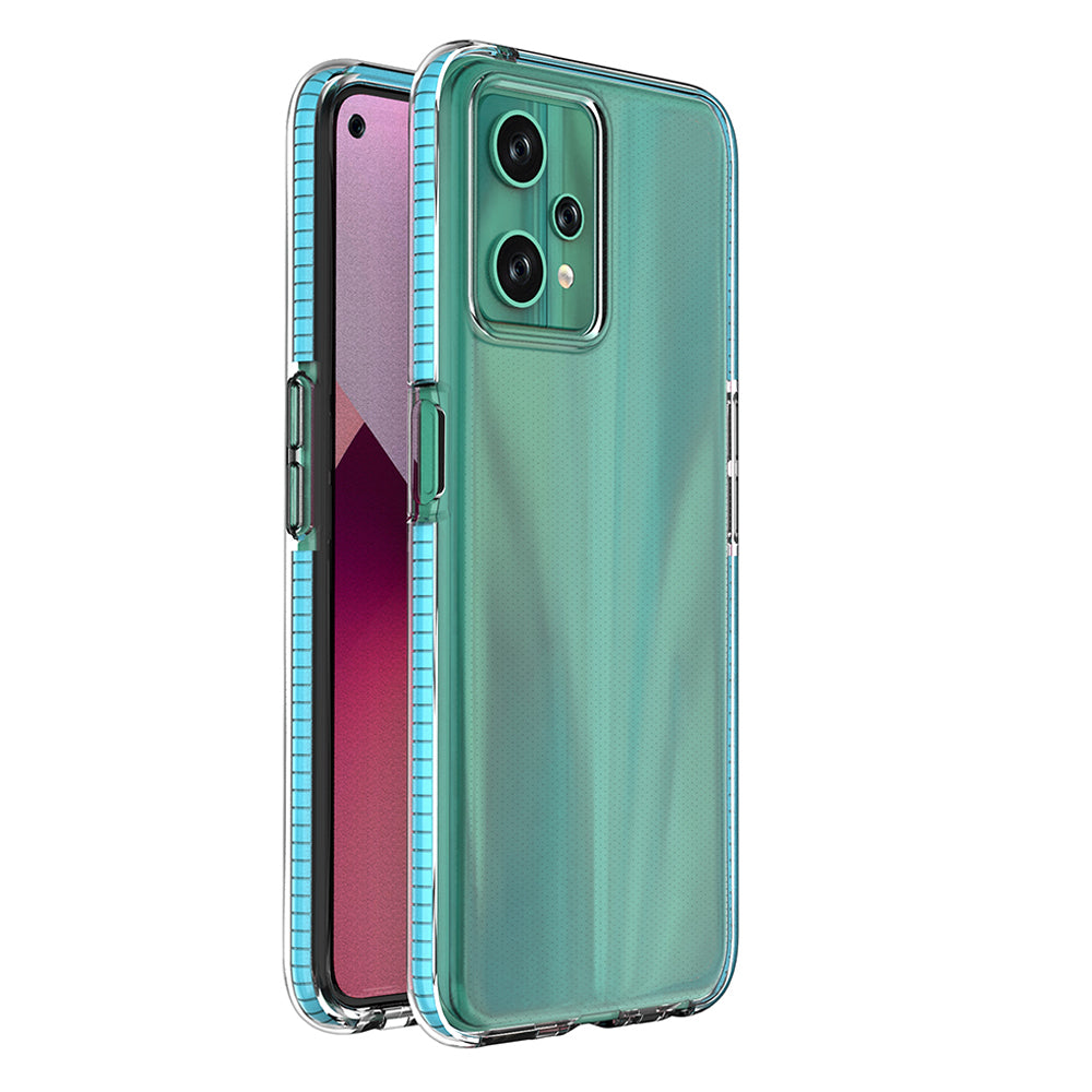 Capa de silicone Spring Case para Realme 9 Pro com moldura azul claro.