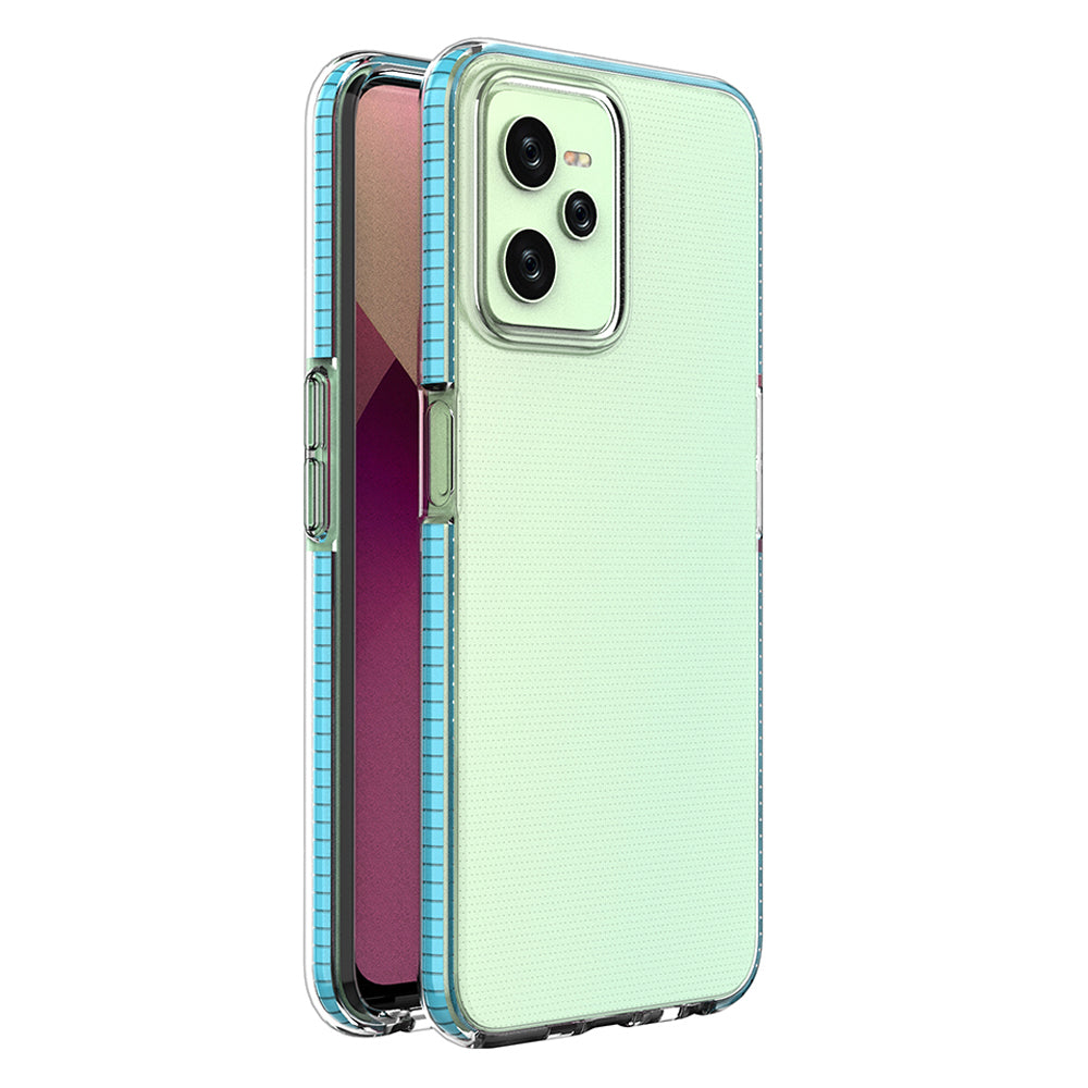 Capa de silicone Spring Case para Realme C35 com moldura azul claro.