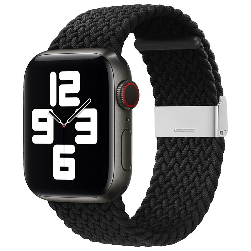 Pulseira de Tecido Trançado para Watch 9 / 8 / 7 / 6 / SE / 5 / 4 / 3 / 2 (41mm / 40mm / 38mm) bracelete preto para relógio (5)