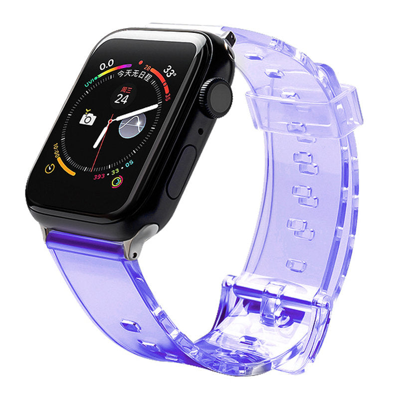 Pulseira de silicone Strap Light para relógio Watch 6 / 5 / 4 / 3 / 2 / SE (40mm / 38mm) na cor roxa