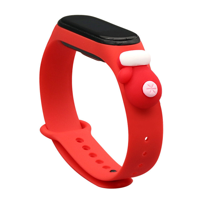 Strap Xmas pulseira de silicone natalina vermelha para Xiaomi Mi Band 6 / Mi Band 5 (luva)