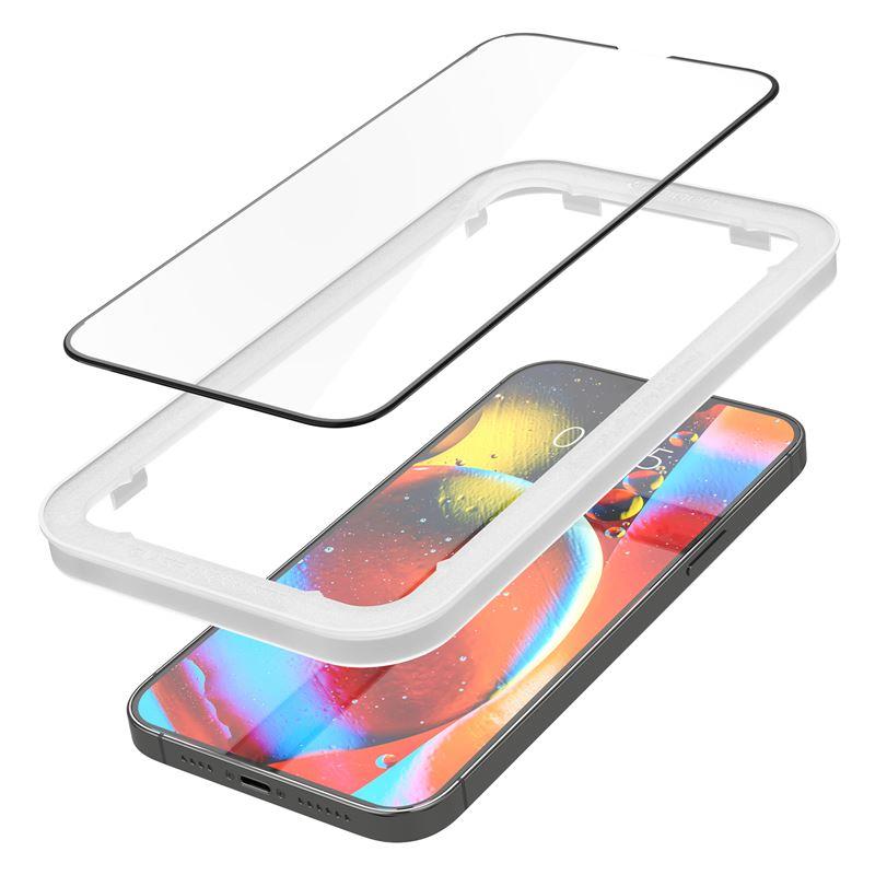 Vidro temperado Spigen ALM Glass FC para iPhone 13 / 13 Pro / 14 - preto 2 peças.