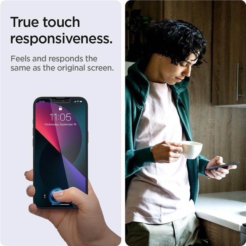 Vidro temperado Spigen Glas.tR EZ Fit Privacy para iPhone 13 / 13 Pro / 14 - 2 peças