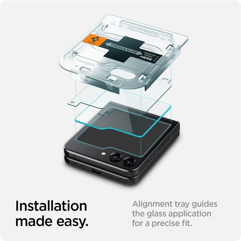 Vidro temperado Spigen Glas.tR EZ Fit para Samsung Galaxy Z Flip 5 - 2 peças
