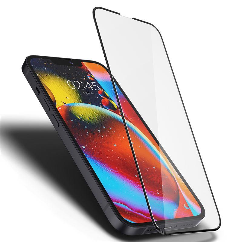 Vidro temperado Spigen Glass FC para iPhone 13 mini - preto