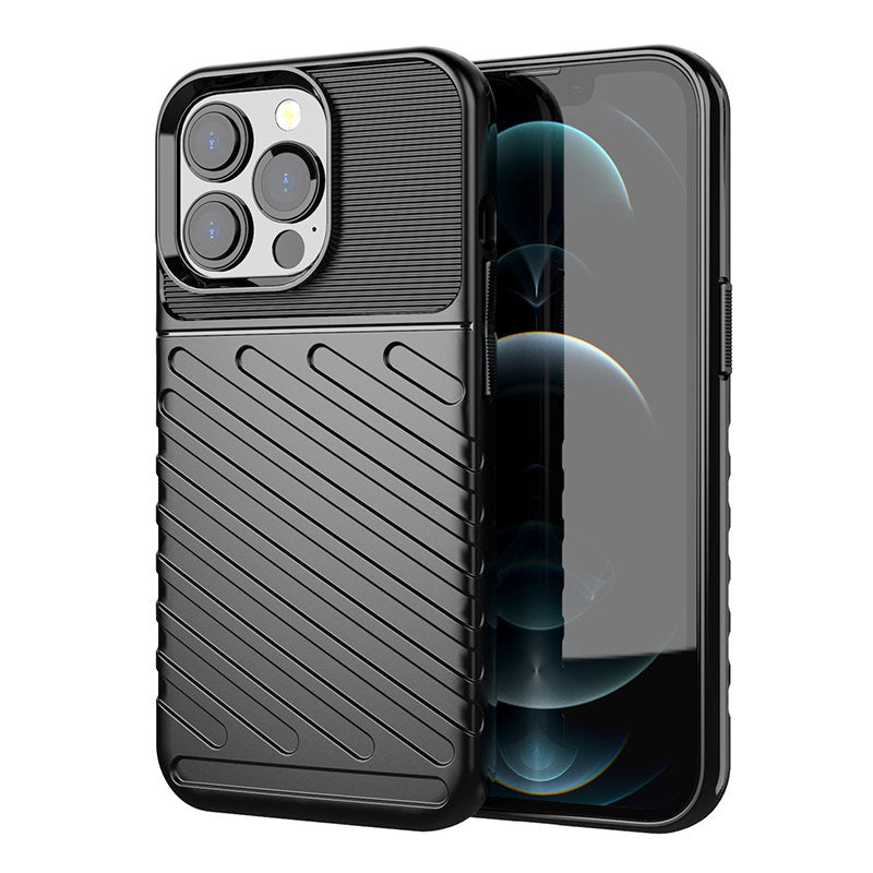 Capa protetora flexível e blindada Thunder Case para iPhone 13 Pro na cor preta