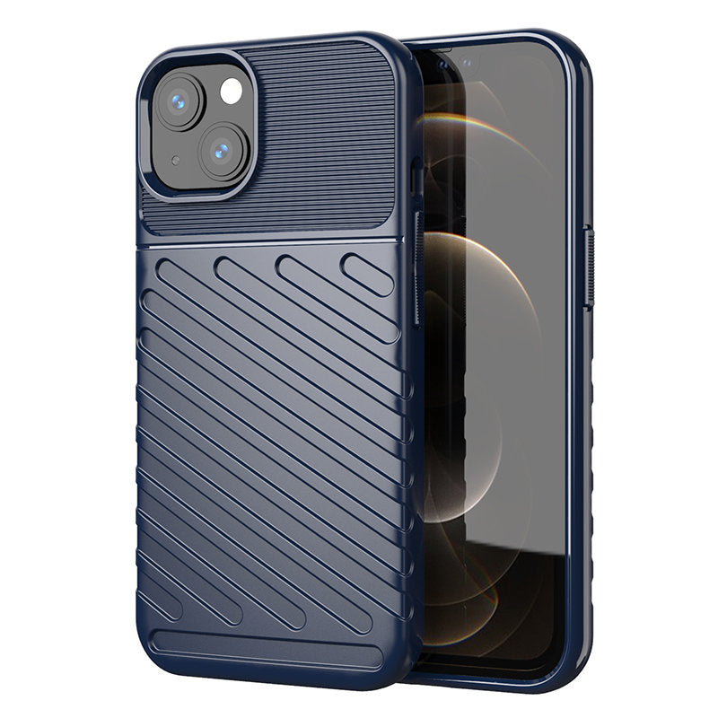 Capa protetora flexível e blindada Thunder Case para iPhone 13 mini na cor azul.