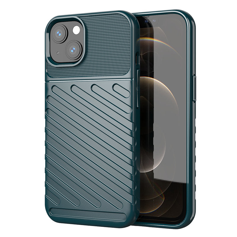 Capa Thunder Case flexível e blindada para iPhone 13 mini na cor verde