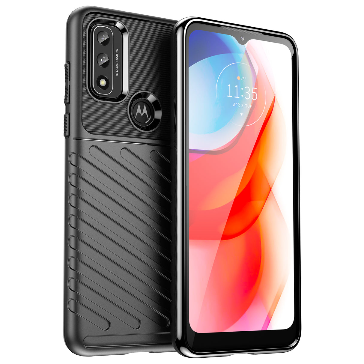 Capa protetora flexível e blindada Thunder Case para Motorola Moto G Play 2022, na cor preta.