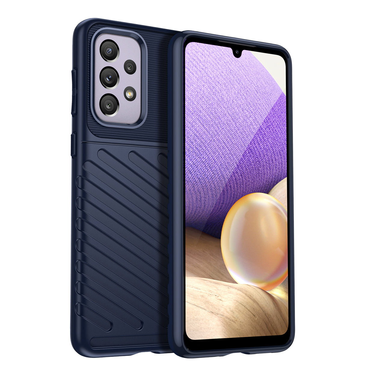 Capa protetora flexível e blindada Thunder Case para Samsung Galaxy A33 5G na cor azul.