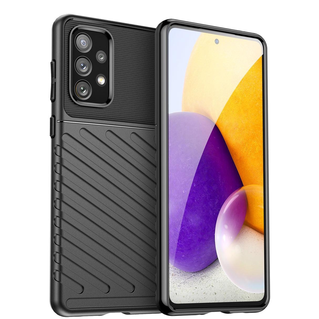 Capa protetora flexível e blindada Thunder Case para Samsung Galaxy A73 preta