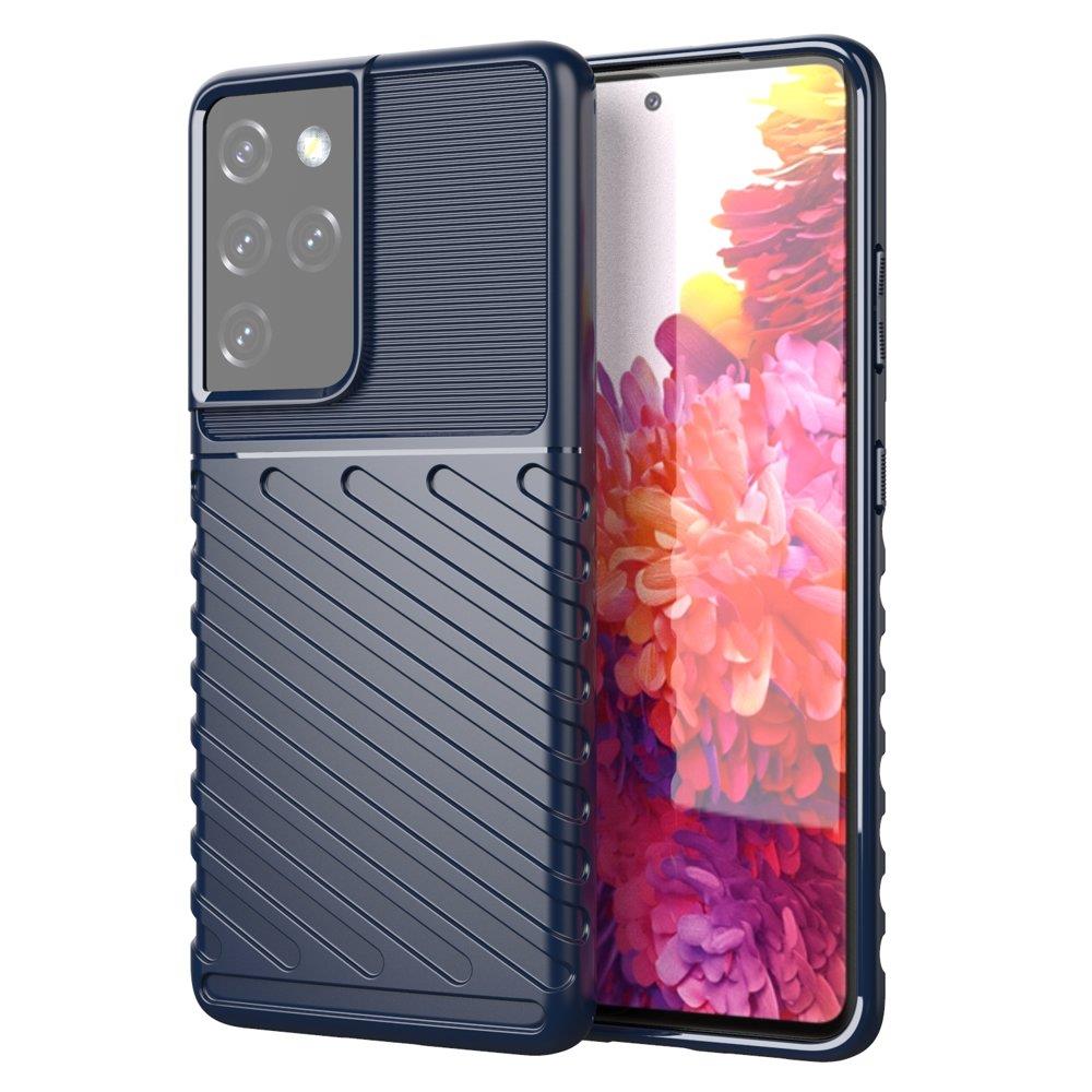 Capa protetora flexível e blindada Thunder Case para Samsung Galaxy S22 Ultra na cor azul