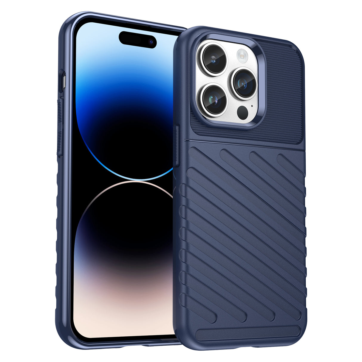 Capa Thunder Case para iPhone 14 Pro, capa blindada azul.