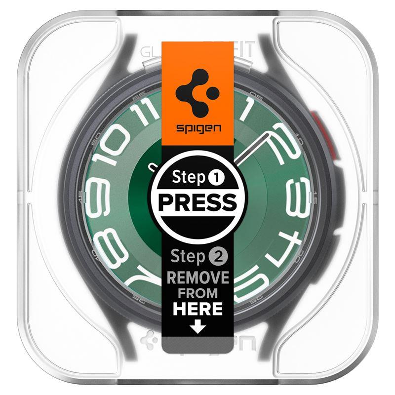 Vidro temperado Spigen Glas.tR EZ Fit para Samsung Galaxy Watch 6 Classic (47 mm) - 2 peças.