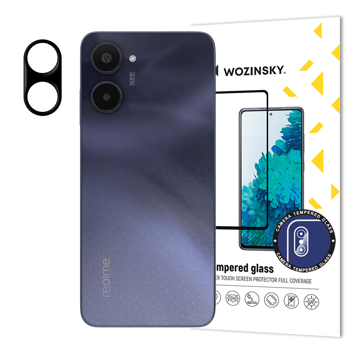 Vidro Temperado Wozinsky Full Camera Glass para a câmera do Realme 10 com dureza 9H