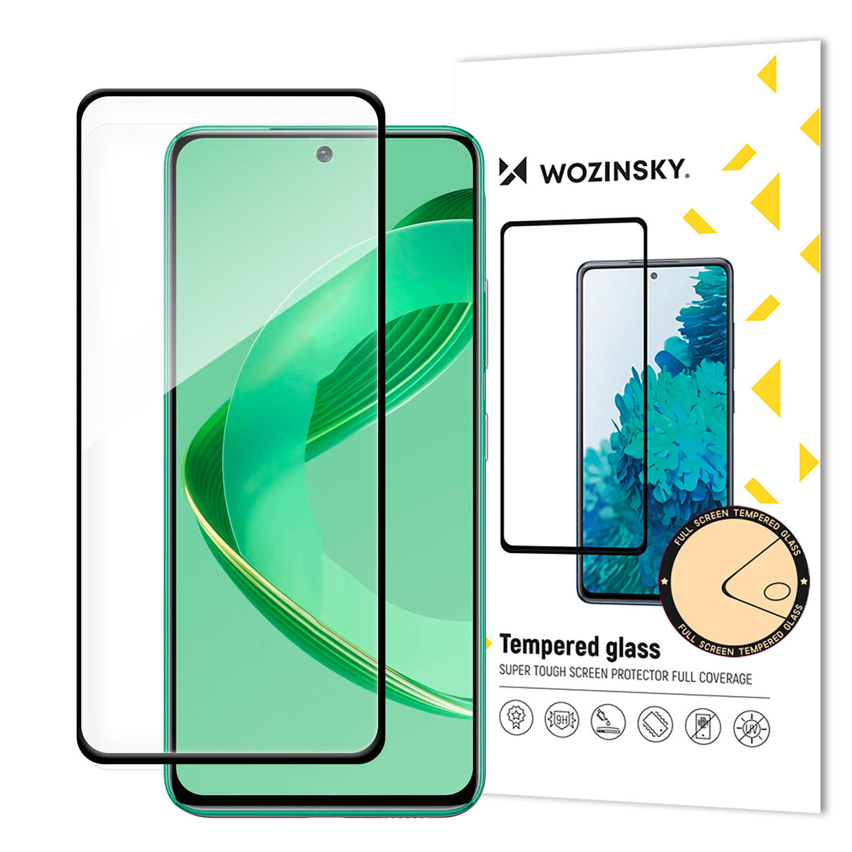 Vidro temperado Wozinsky Full Glue com moldura preta para Huawei Nova 11 SE