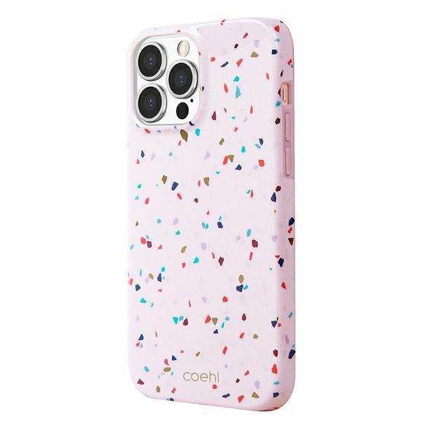 Capa Uniq Coehl Terrazzo para iPhone 13 Pro Max - rosa