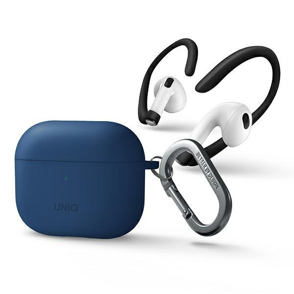 Etui Uniq Nexo para AirPods 3 + Ganchos de Silicone para Orelha - azul
