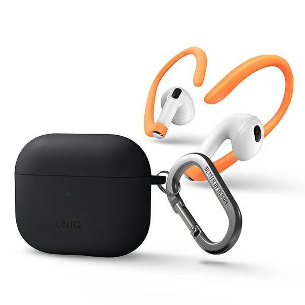 Etui Uniq Nexo para AirPods 3 + Ganchos de Silicone para Orelha - cinza
