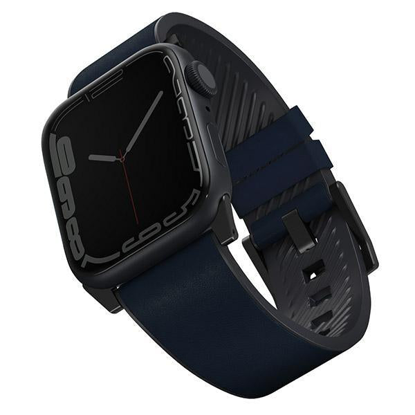 Pulseira Híbrida de Couro UNIQ Straden para Apple Watch 1/2/3/4/5/6/7/8/SE/SE2/Ultra 42/44/45/49mm - azul