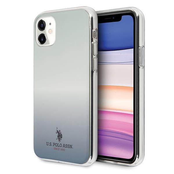 Estojo U.S. Polo Assn. Coleção de Padrão Gradiente para iPhone 11 Pro - vermelho e azul