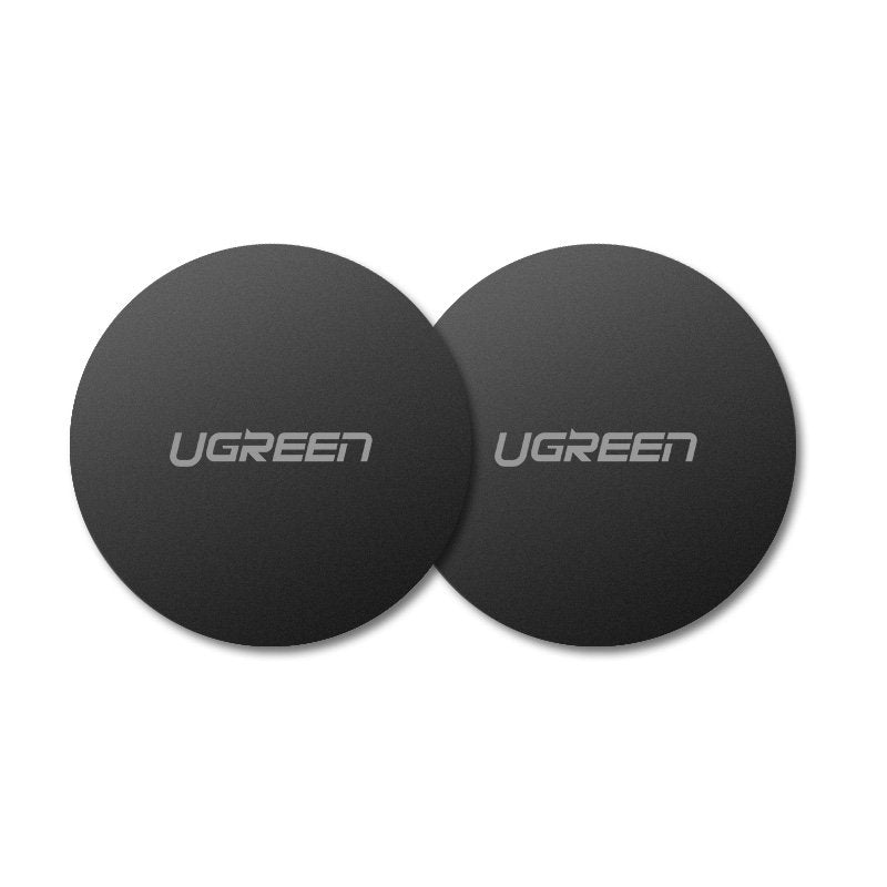 Ugreen LP123 30836 placas metálicas redondas para suportes magnéticos de telefone - preto (2 unidades)